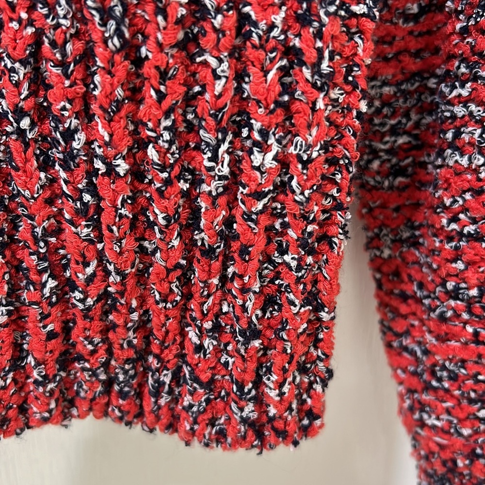 CURRENT ELLIOT WOMEN THE MOONSHINE SWEATER  PULLOVER RED BLACK LONG SLEEVE Sz 0 - Picture 6 of 11
